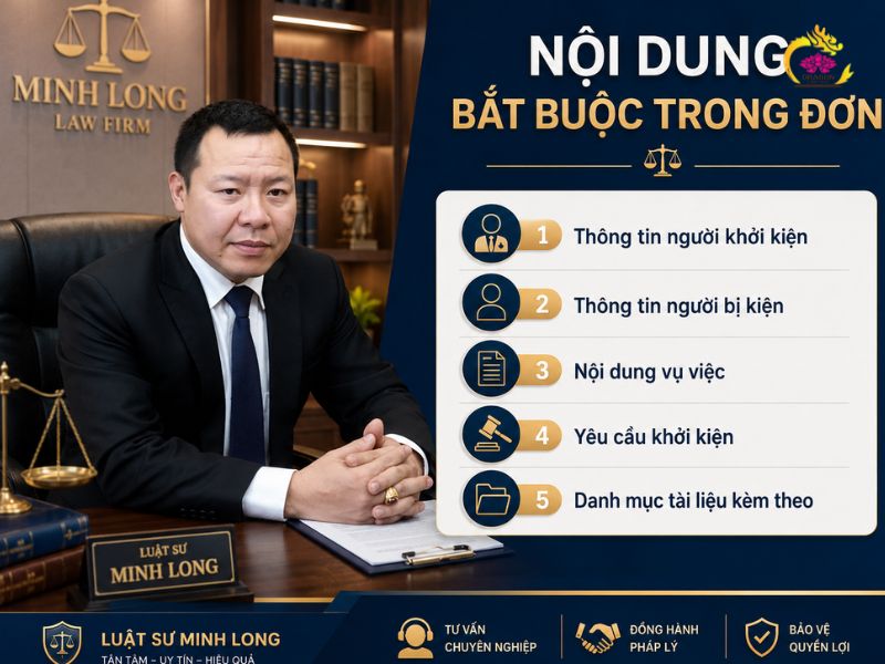 Luật sư Minh Long hướng dẫn chi tiết làm mẫu đơn khởi kiện chuẩn Mẫu đơn khởi kiện chuẩn